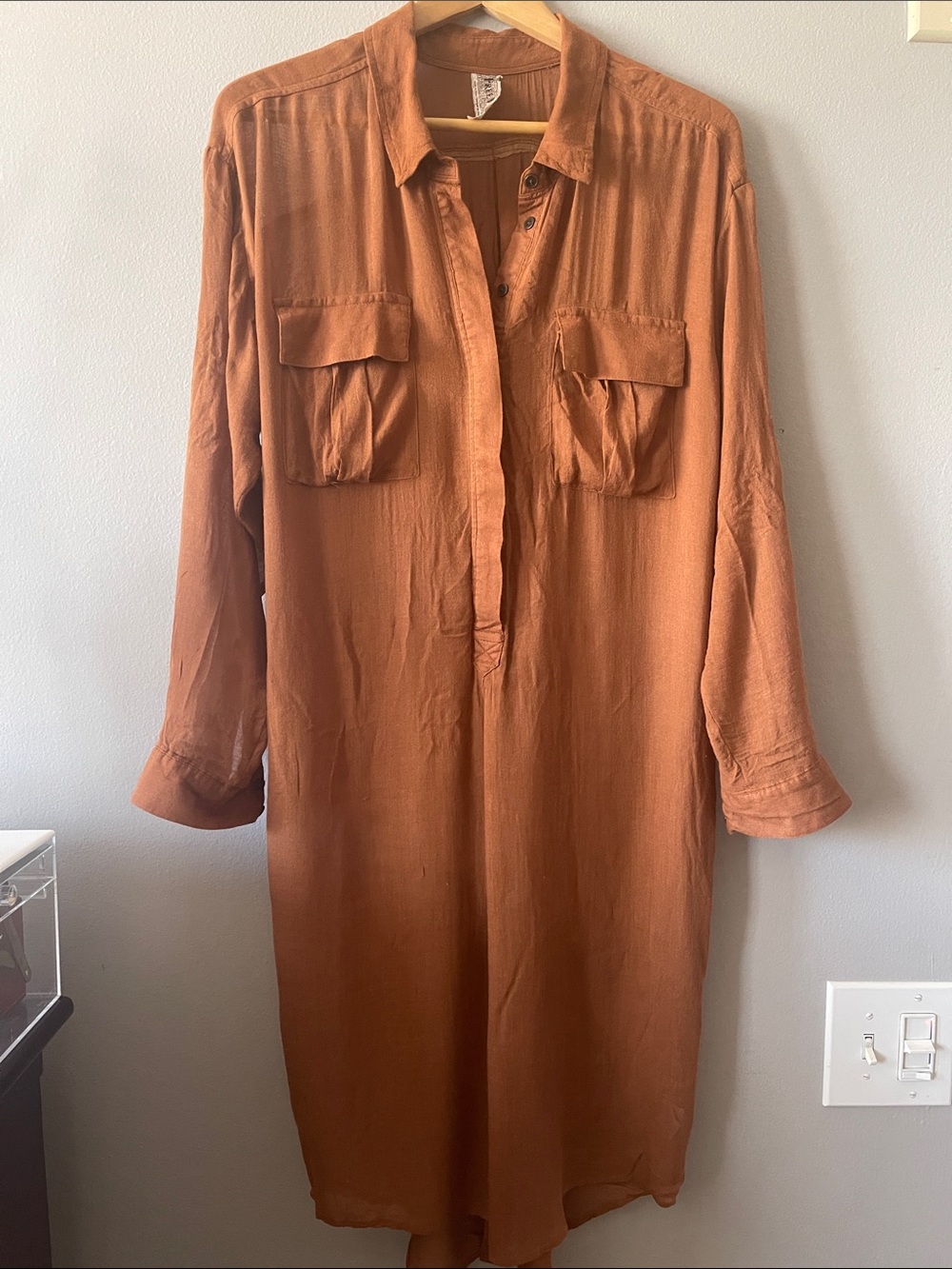 Free People Long Sleeve Shirt Dress softest fabric - Picture 1 of 10